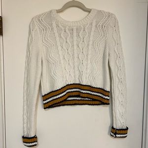 Kendall & Kylie Cropped Cable Knit Sweater
